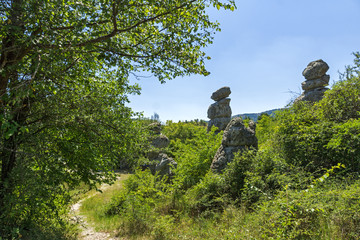 Rock formation The Stone Dolls of Kuklica near town of Kratovo, Republic of North Macedonia