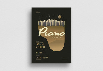 Gold Piano Concert Flyer Layout