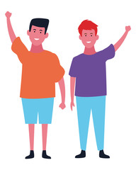 Cute kids smiling cartoon isolated