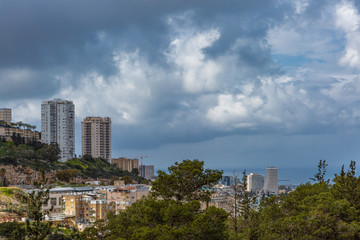 Haifa, Israel, the city before the thunderstorm