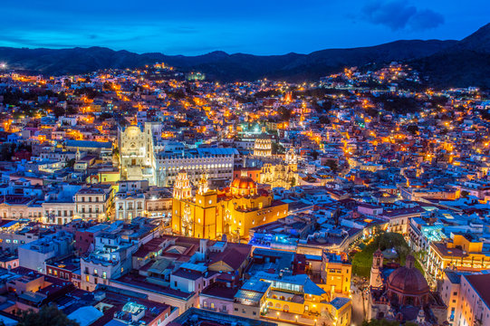 The amazing city of  Guanajuato, Mexico seen from the Pipila viewpoint. 