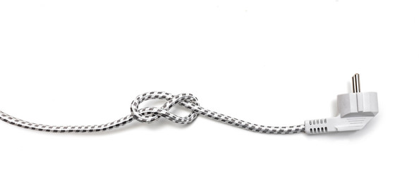 Kabel mit Stecker und Knoten
