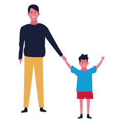 Family and kids cartoons isolated