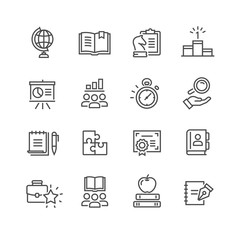 vector icons of school subjects