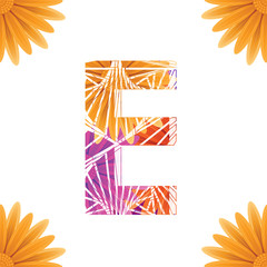 Floral Letter E design template. Mother's Das flower logo type design concept of Abstract alphabet logo