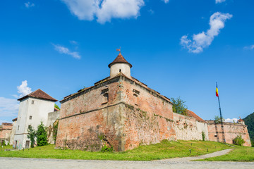 Medieval Citadel of Brasov, Transylvania, Romania, Eastern Europe. Old fortification system with brick and stone walls, towers and paved streets. Cetățuia de pe Strajă.