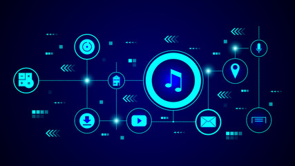Fototapeta premium Music note icon. From web set