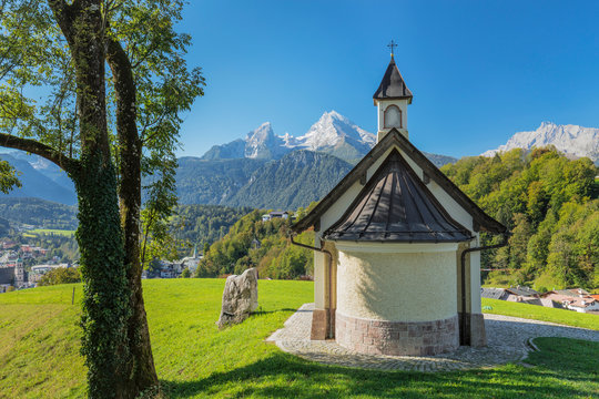 Chapel by mountains in Berchtesgaden, Germany