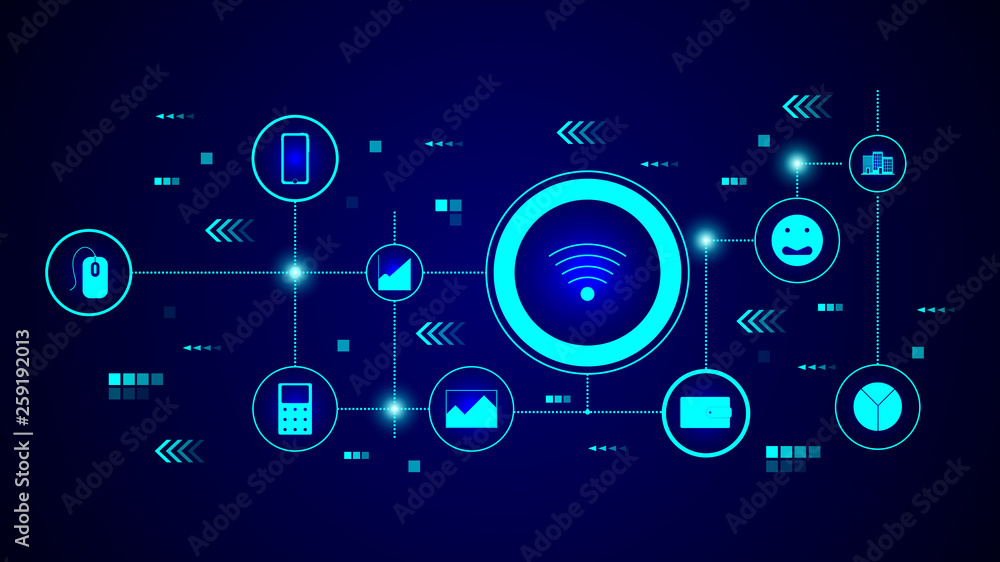 Poster wifi icon. from web set