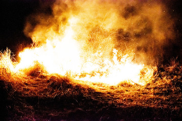 fire on field