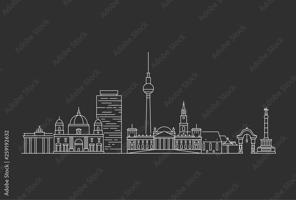 Wall mural berlin skyline. vector illustration