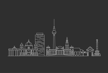 Berlin skyline. Vector illustration © antikwar1