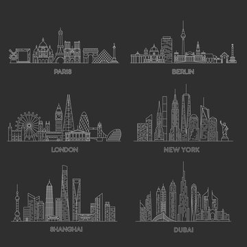 Cities skylines. Vector illustration