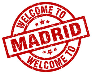 welcome to Madrid red stamp