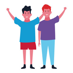 Obraz premium Cute kids smiling cartoon isolated