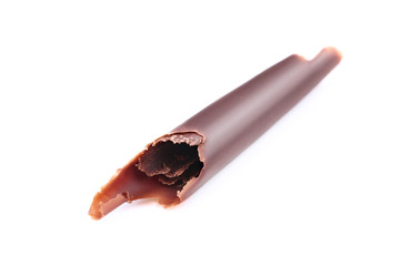 Chocolate shaving isolated on white background
