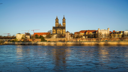 Fototapeta na wymiar Magdeburg an der Elbe in Sachsen-Anhalt