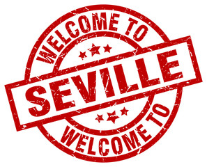 welcome to Seville red stamp