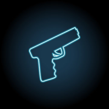 gun, pistol, handgun, weapon icon. Simple thin line, outline vector of ban, prohibition, forbid icons for UI and UX, website or mobile application