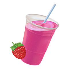 Raspberry fruit with a raspberry shake or smoothie