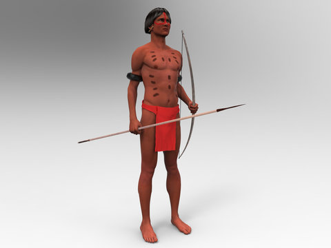 3d illustration of an indigenous of the yanomami ethnicity
