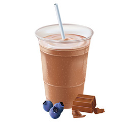 Blueberry chocolate milkshake,vector