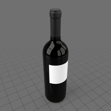 Wine bottle with label