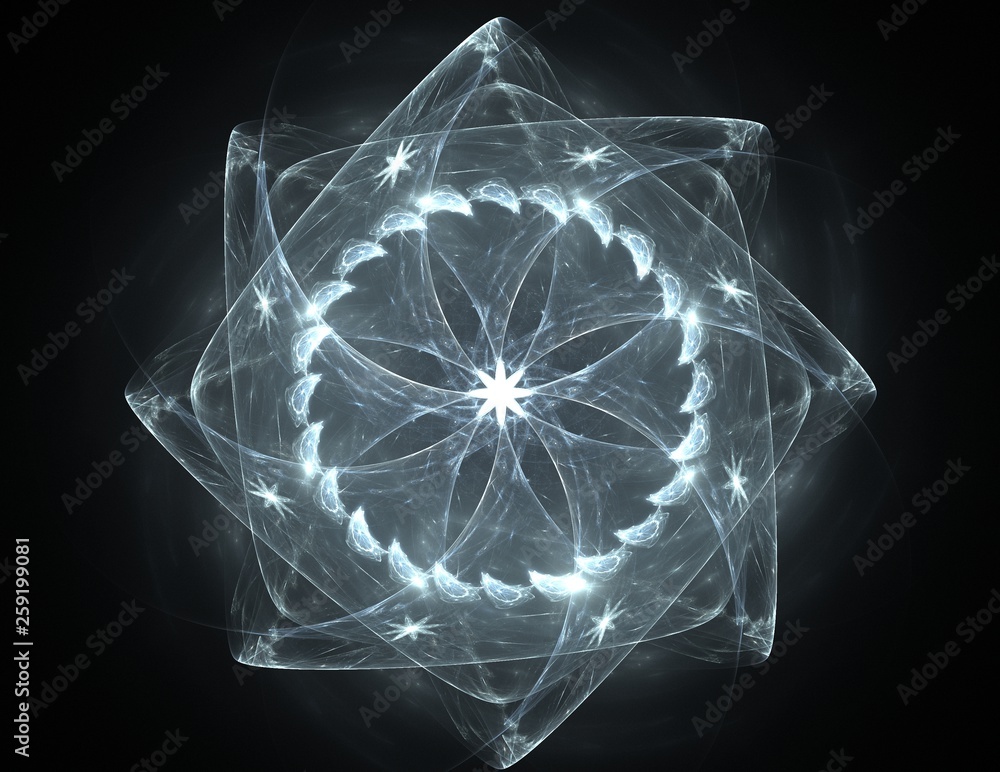 Poster abstract fractal color background with crossing circles and oval. motion illustration.