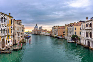 Fototapeta na wymiar Grand Canal and Basilica Santa Maria della Salute in Venice, Italy