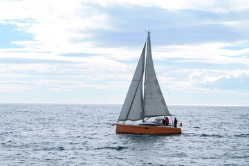 Fototapeta premium Sail boat in mediterranean sea, France