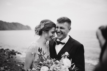 Beautiful wedding couple dancing