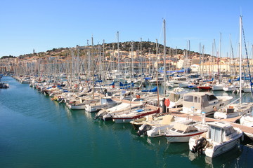 Fototapeta na wymiar in Sete, a seaside resort and singular island in the Mediterranean sea, it is named the Venice of Languedoc Rousillon, France