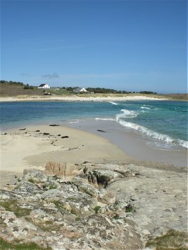 The island of Gugh as seen from the island of St Agnes, Ilses of Scilly