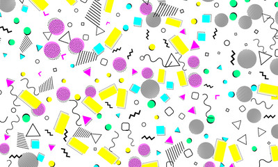 Pop art color background. Memphis pattern