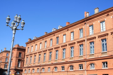 Fototapeta premium Architectural styles in Toulouse, the major city of Southwestern France and historical capital of Languedoc