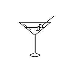 martini glass with cocktail