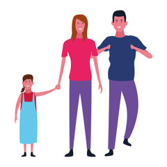 Family and kids cartoons isolated