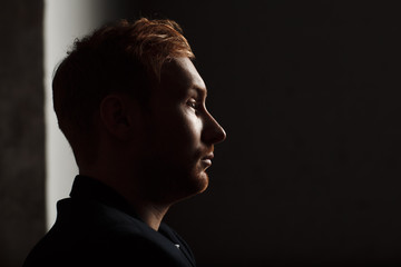 Young male profile portrait