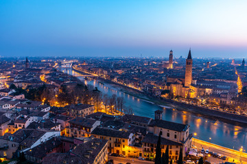 Obraz premium Beautiful sunset view of Verona, Veneto region, Italy