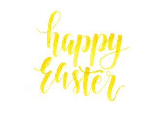 Happy Easter - yellow hand lettering inscription