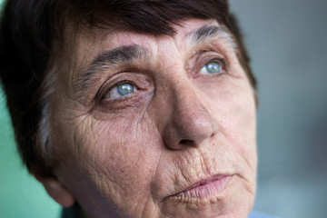 Portrait of a pensive senior woman