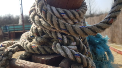 Fototapeta na wymiar Sznur lina cord rope żeglarstwo