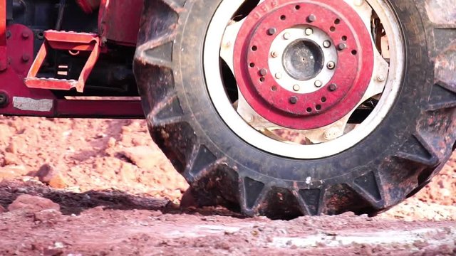 The concept, Labor Day: The man is working over labor by driving the bulldozer footage slow motion
