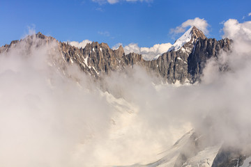 Fototapeta na wymiar Glacier des Rognons. Mont Blanc, France