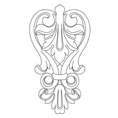 Black vintage baroque ornament, corner. Retro pattern antique style acanthus.