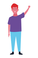 Kid boy greeting and smiling