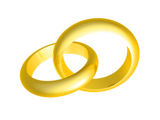 Goldene Eheringe 3D Render