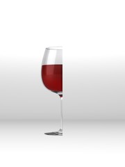 Halbes Weinglas 3D Render