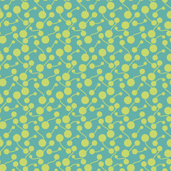 Flat bright abstract biological elements. Simple hand-drawn, dotted, retro colorful ornament for textile, prints, wallpaper, wrapping paper, web etc.