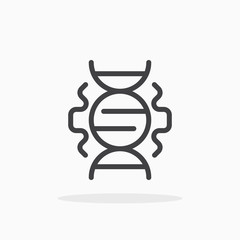 DNA icon in line style. Editable stroke.